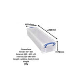 Really Useful Box 1.5 Litre Clear Plastic Storage Container 4x Pack with Clip Handles