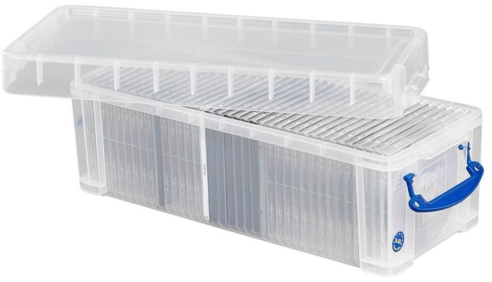 Really Useful Box 6.5 Litre Clear Plastic Storage Container 2x Pack with Clip Handles