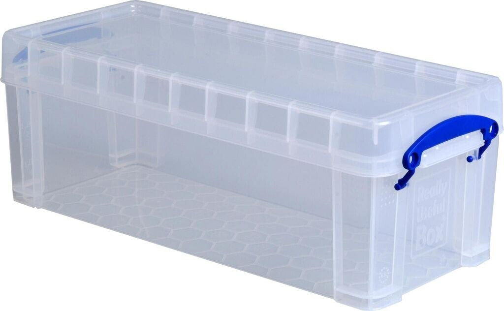 Really Useful Box 6.5 Litre Clear Plastic Storage Container 3x Pack with Clip Handles