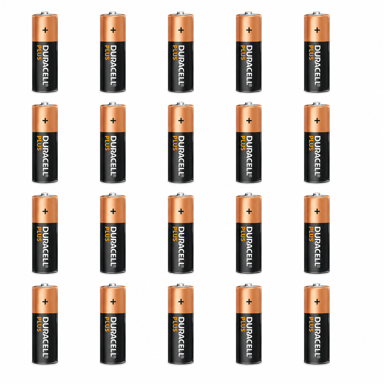 20 x Loose Duracell Plus AA Alkaline Batteries - Extra Life Power Boost - Repackaged