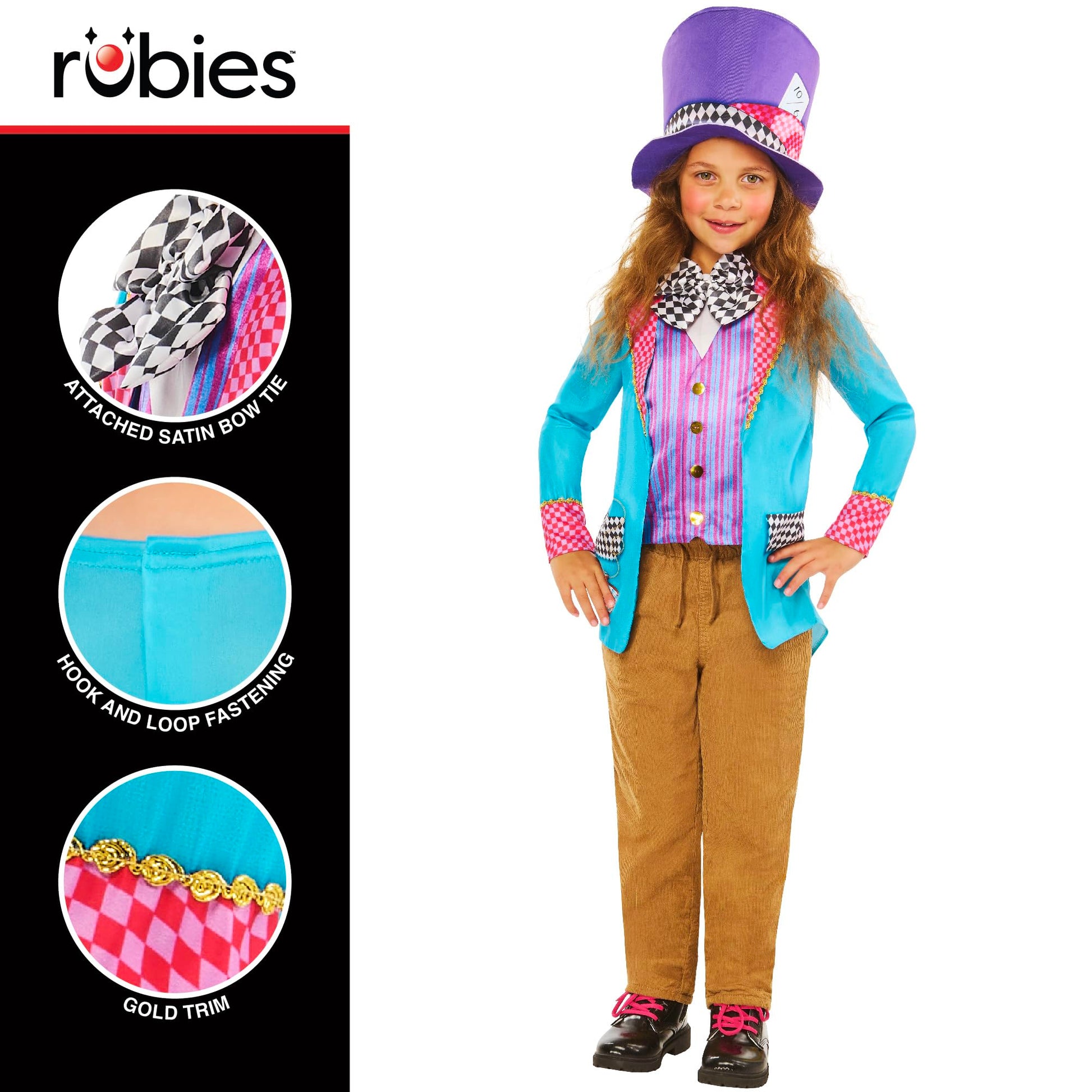 Rubies Official Eccentric Hatter Costume Fancy Dress Age 3-4