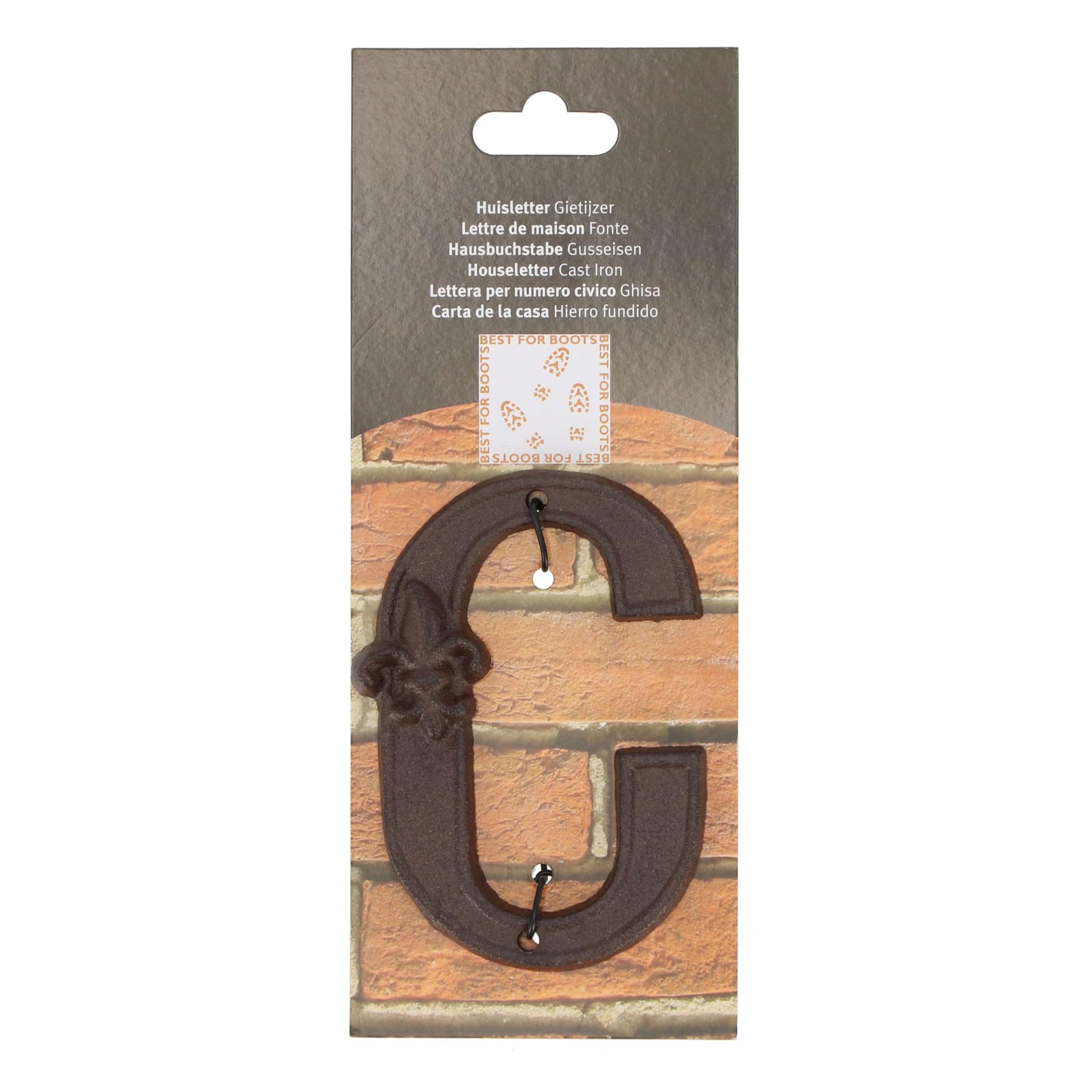 Esschert Design Cast Iron House Number "C" - Rust Brown