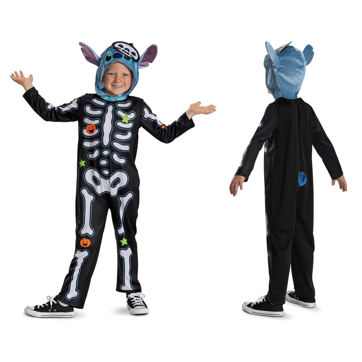 Disney Lilo & Stitch Skeleton Stitch Fancy Dress Costume Child Unisex