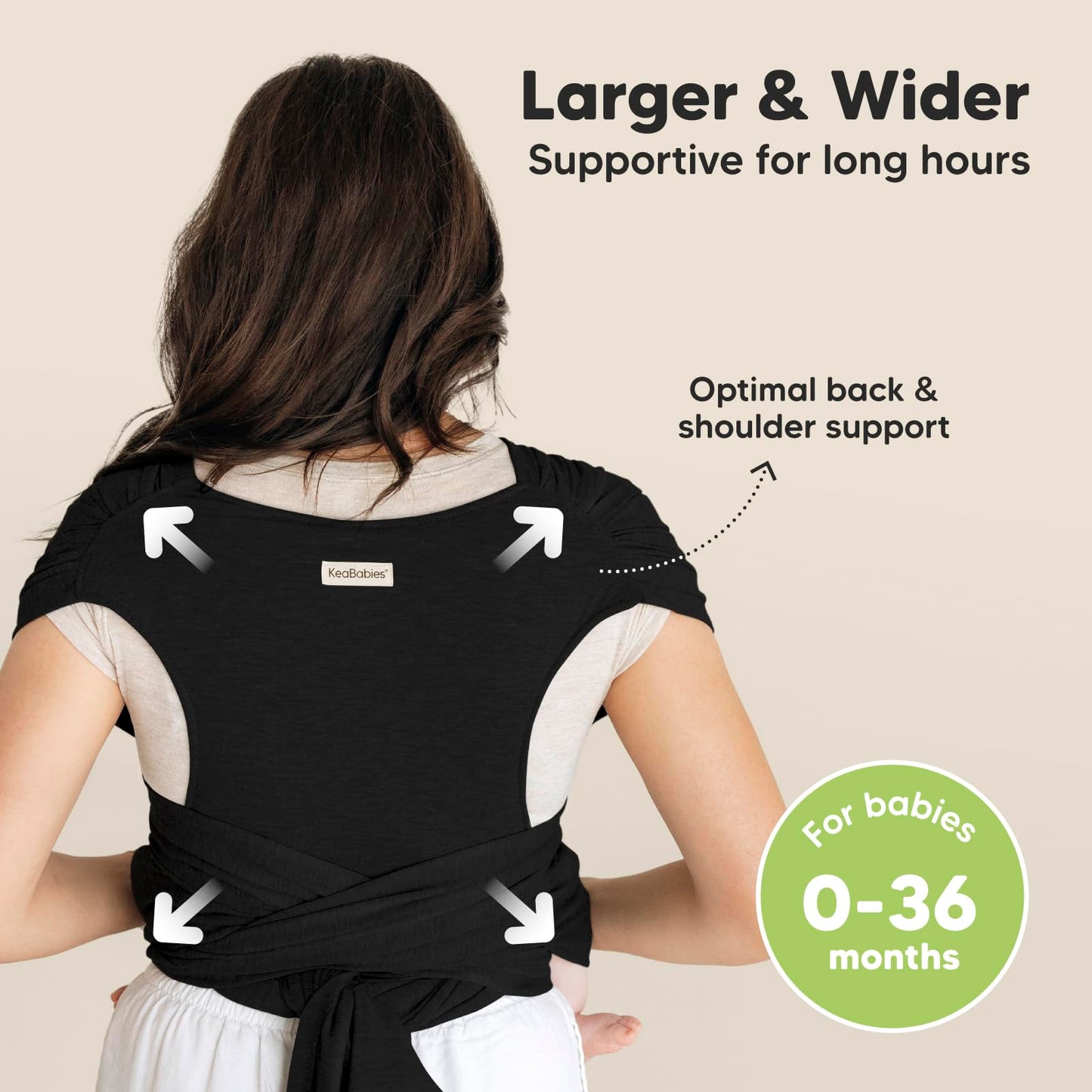 Black D-Lite Baby Wrap Carrier Sling - Newborn to Toddler