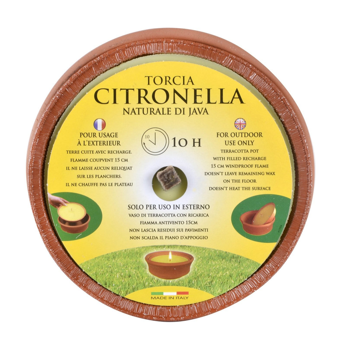 Price's Candles Citronella Terracotta Pot Candle for Outdoor/Garden - 10 Hour Burn Time - Windproof