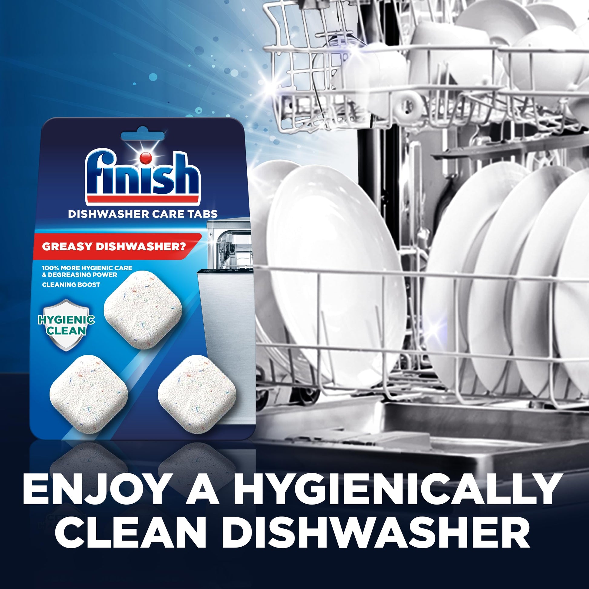 Finish In-Wash Dishwasher Cleaner Tablets, 3 Pack