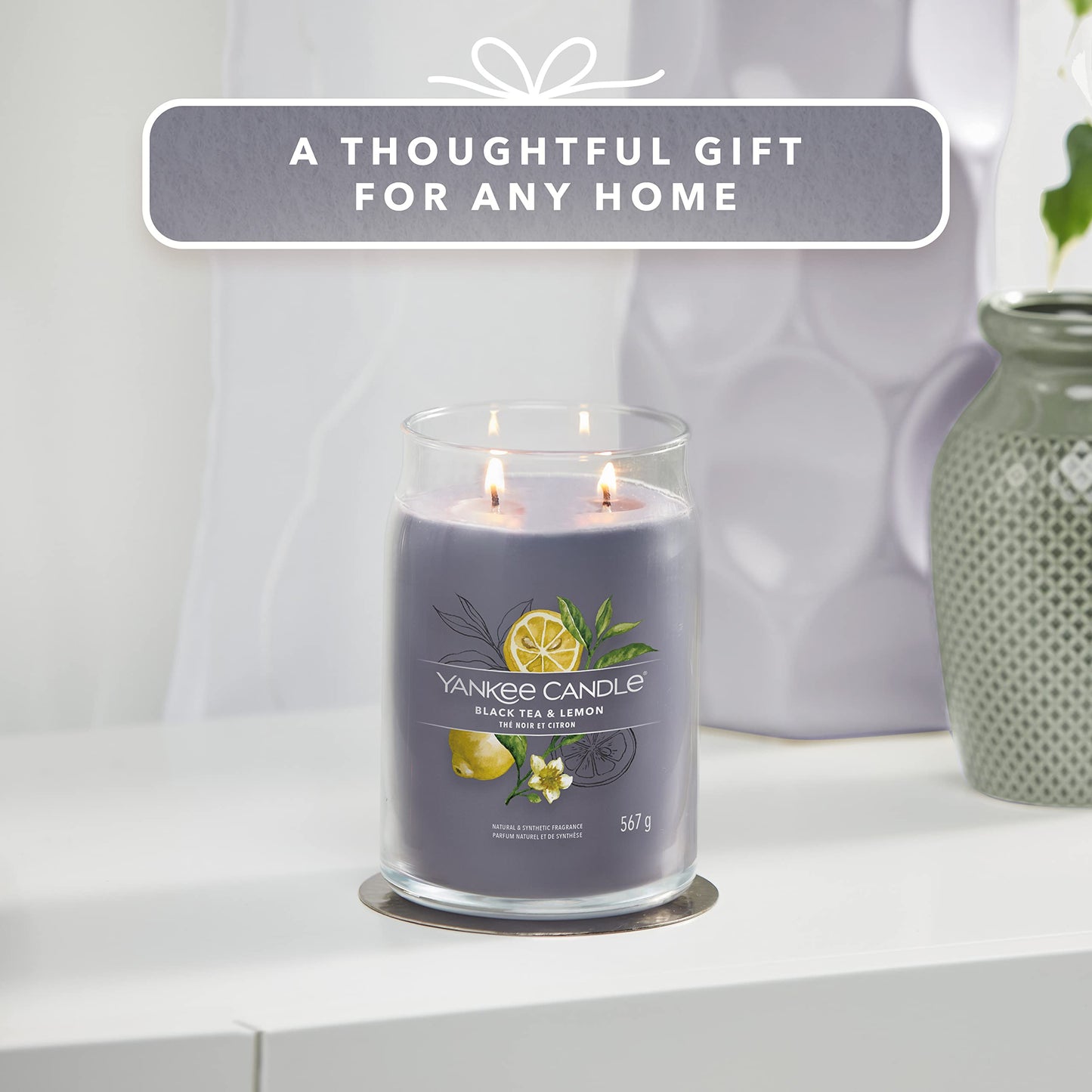 Yankee Candle Signature Large Scented Jar Candle - Black Tea & Lemon