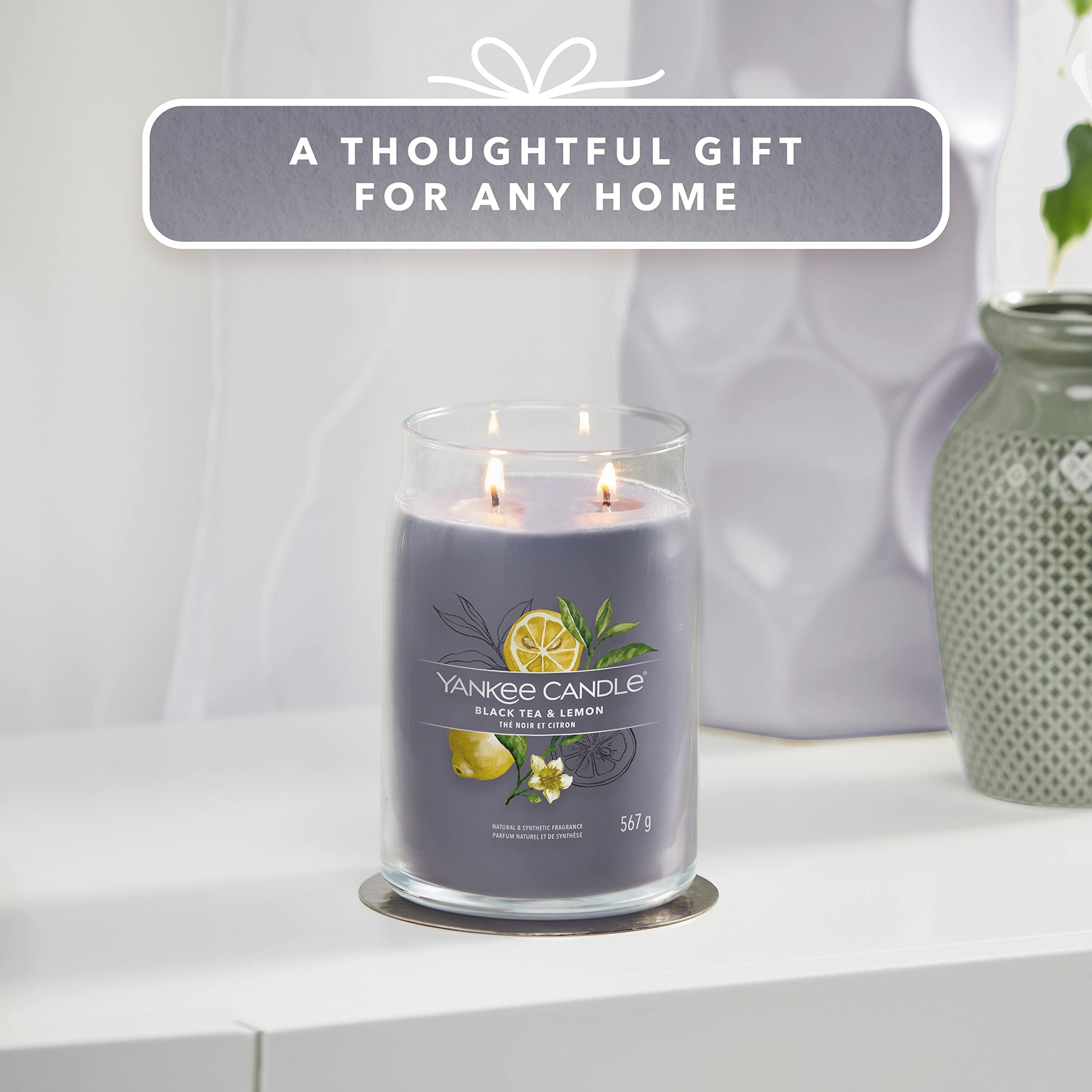 Yankee Candle Signature Large Scented Jar Candle - Black Tea & Lemon