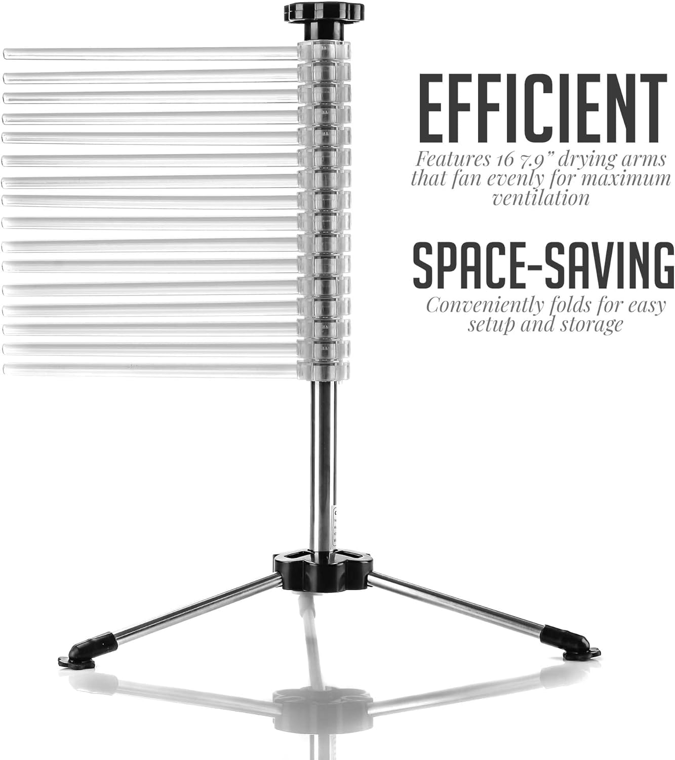 Spiral Drying Rack with 16 Pasta Wands BPA-Free Acrylic Rods, Quick Drying