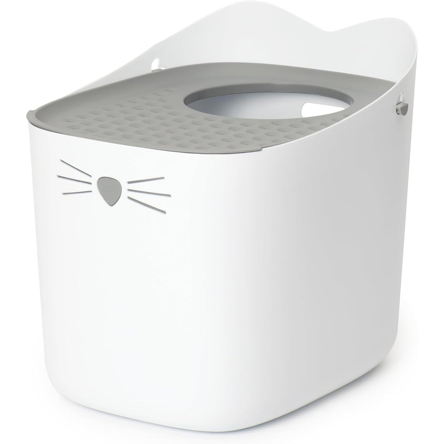 Catit Pixi Hooded Cat Litter Box - White Top Opening Tray for Indoor Cats