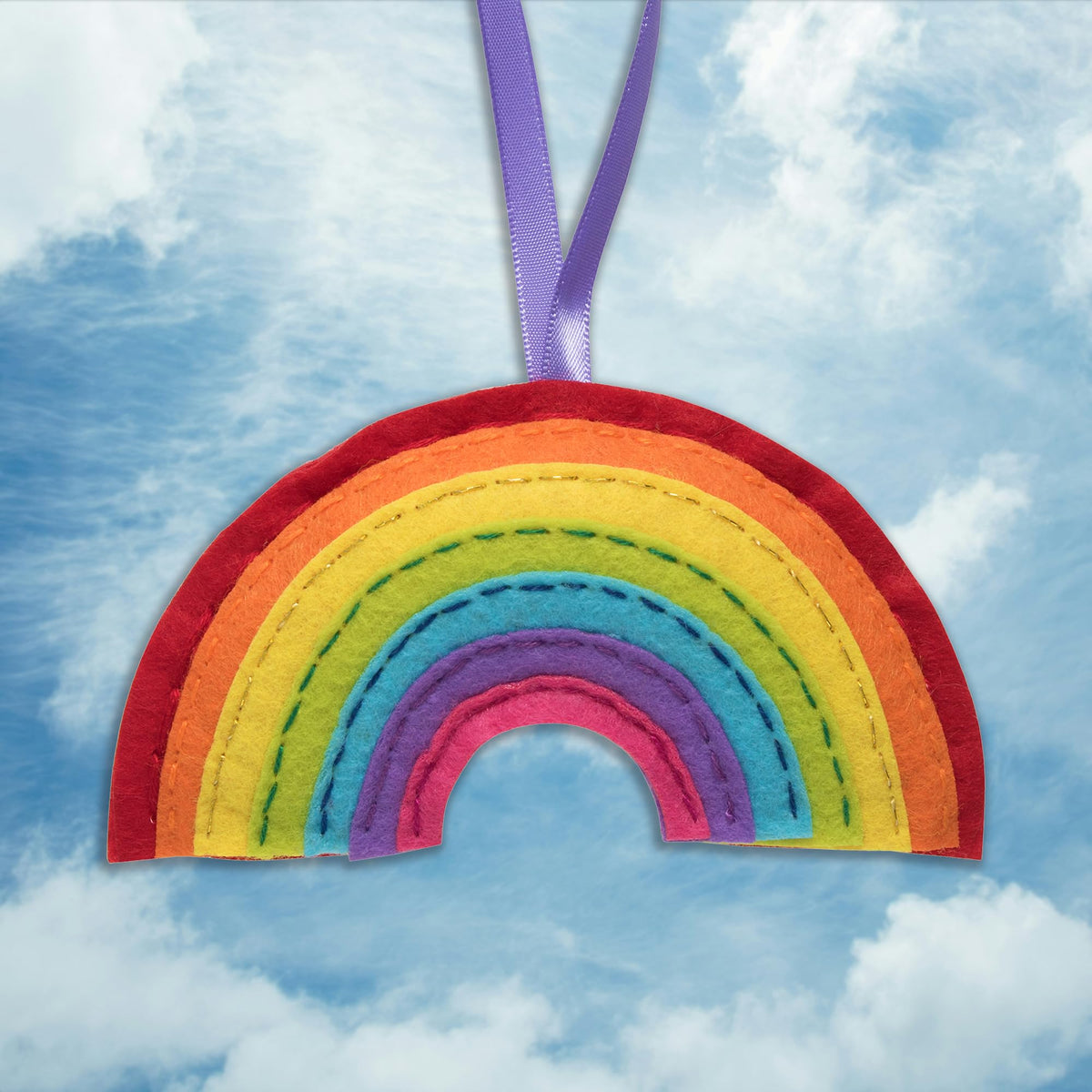 Trimits Felt Decoration Kit 6cm Rainbow Pre-Cut Shapes Craft