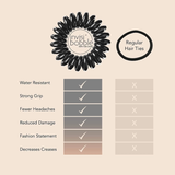 INVISIBOBBLE Original Black Spiral Hair Tie 3x3 Pack Traceless Strong Hold Hair Rings