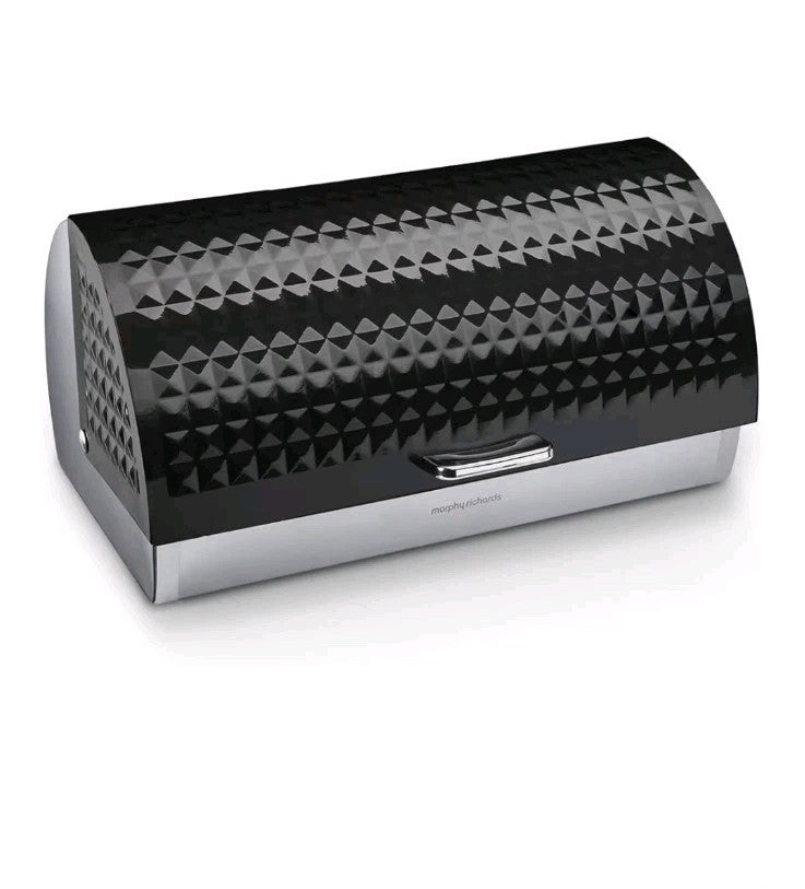 Morphy Richards 978050 Roll Top Bread Bin Stainless Steel Black