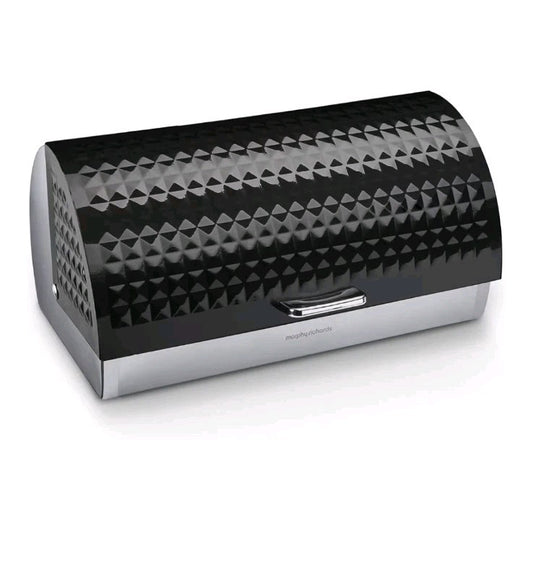 Morphy Richards 978050 Roll Top Bread Bin Stainless Steel Black