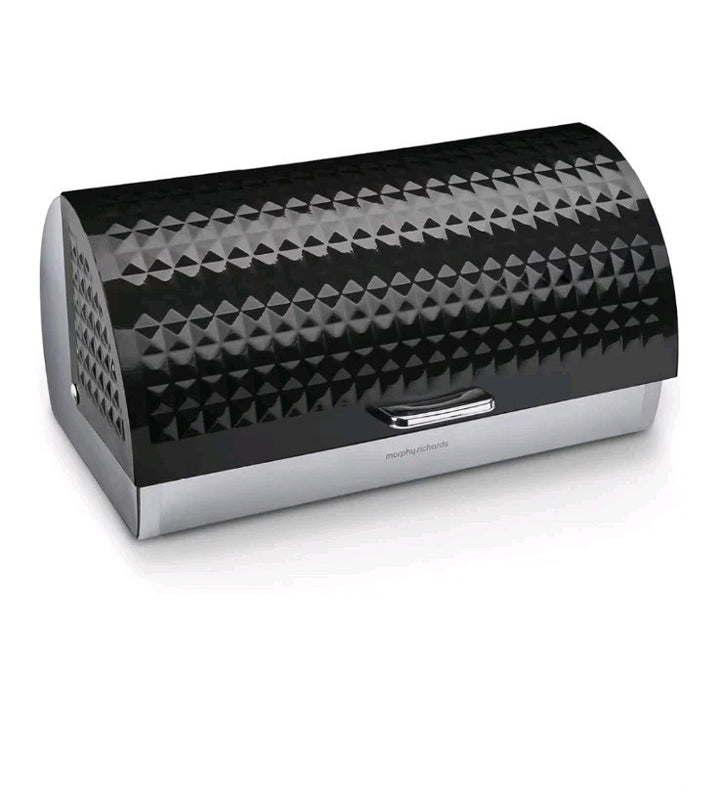 Morphy Richards 978050 Roll Top Bread Bin Stainless Steel Black