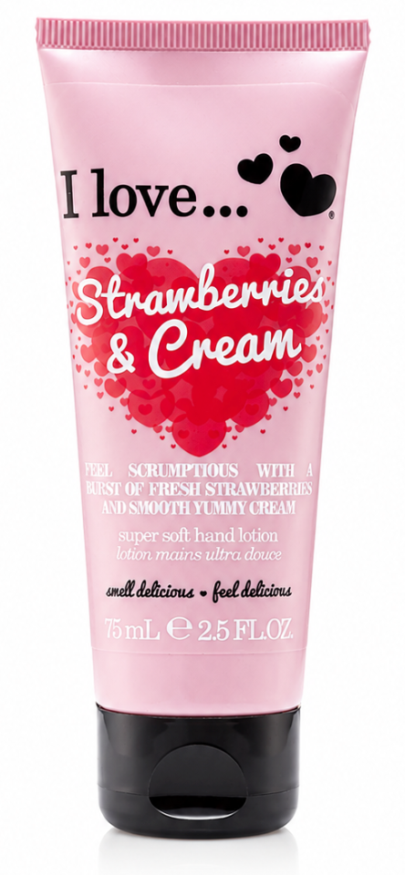 I LOVE Strawberries & Cream Super Soft Hand Cream Lotion 75ml