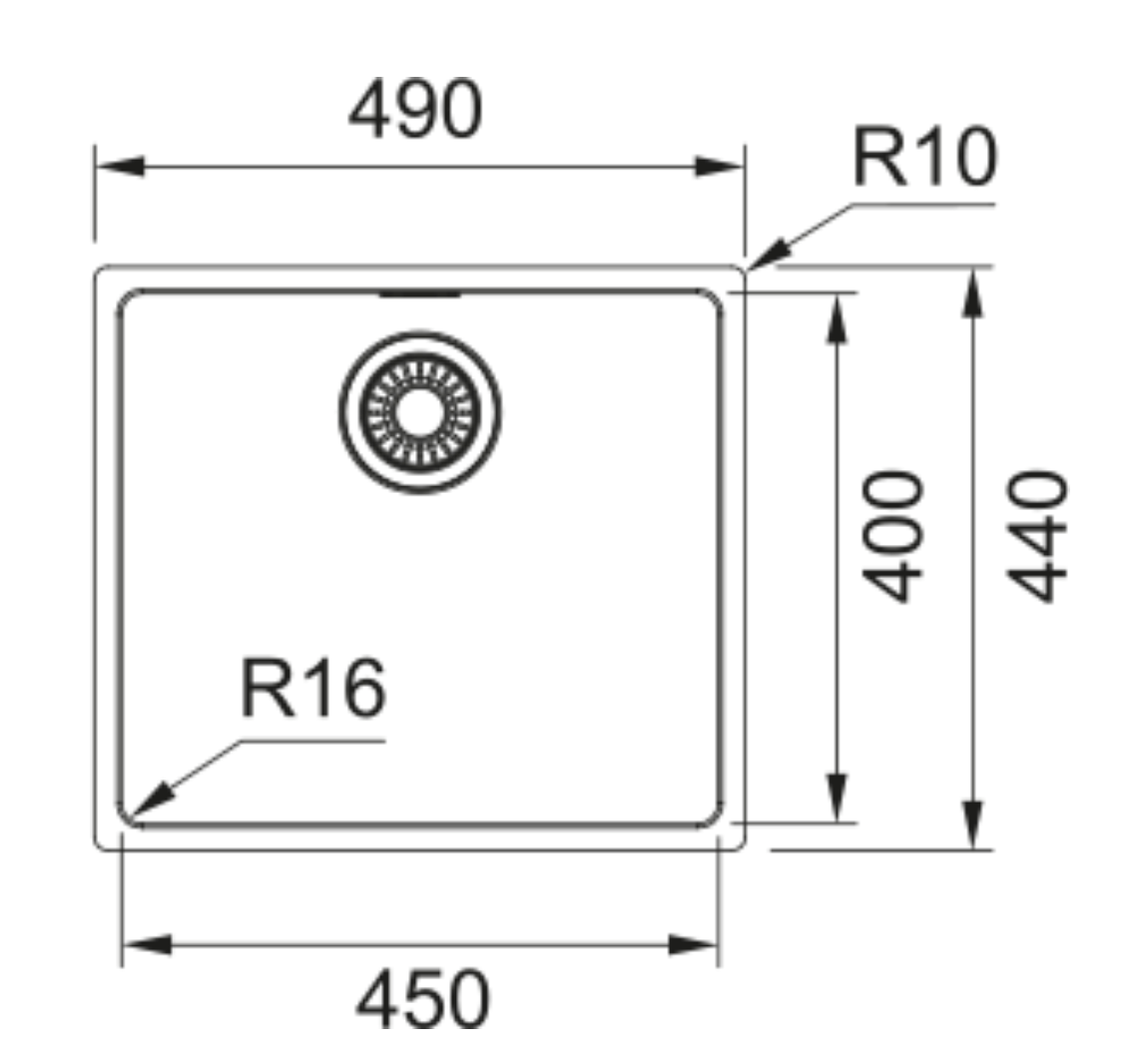 Franke Maris MRX 110-45 Stainless Steel Flush-Mount Rectangular Sink