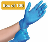 Vinyl Gloves Powder Free Disposable Extra Strong Box of 100 Size: Medium / Blue