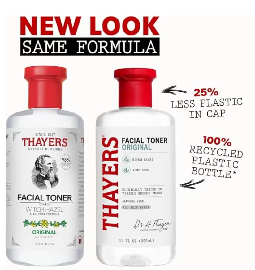 Thayers Witch Hazel Facial Toner Original With Aloe Vera 355ml - Alcohol-Free & All Skin Types