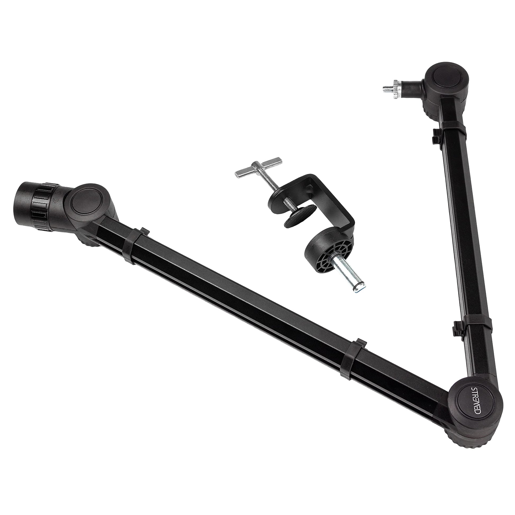 RockJam Premium Tube-Style Microphone Stand Boom Arm with Desktop Clamp