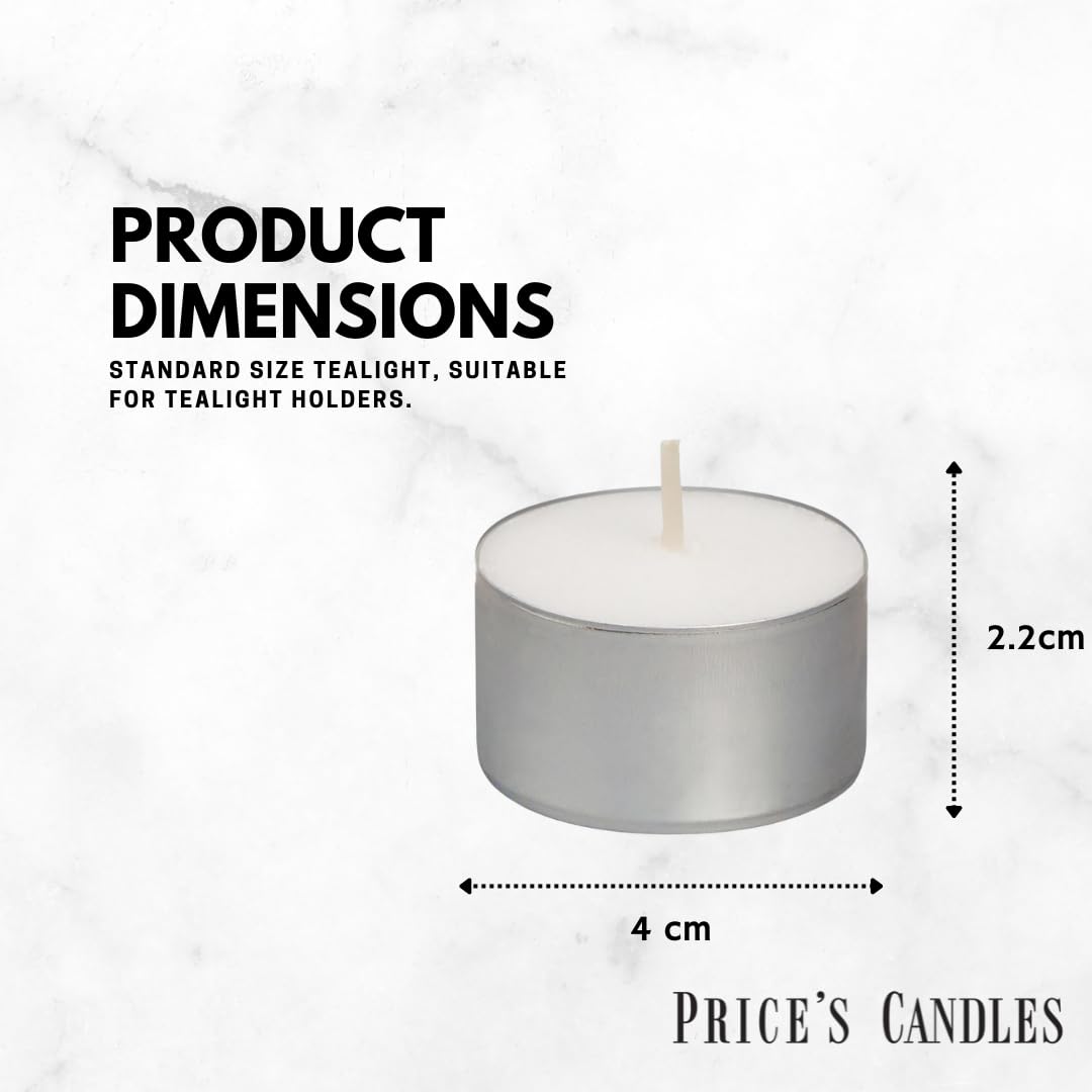 Price's Candles 100 Pack Sentinel Range 8 Hour Tea Lights Unscented