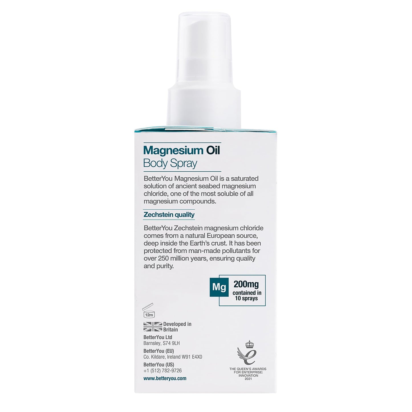 BetterYou Magnesium Oil Body Spray 100ml - High Strength Natural Magnesium Supplement