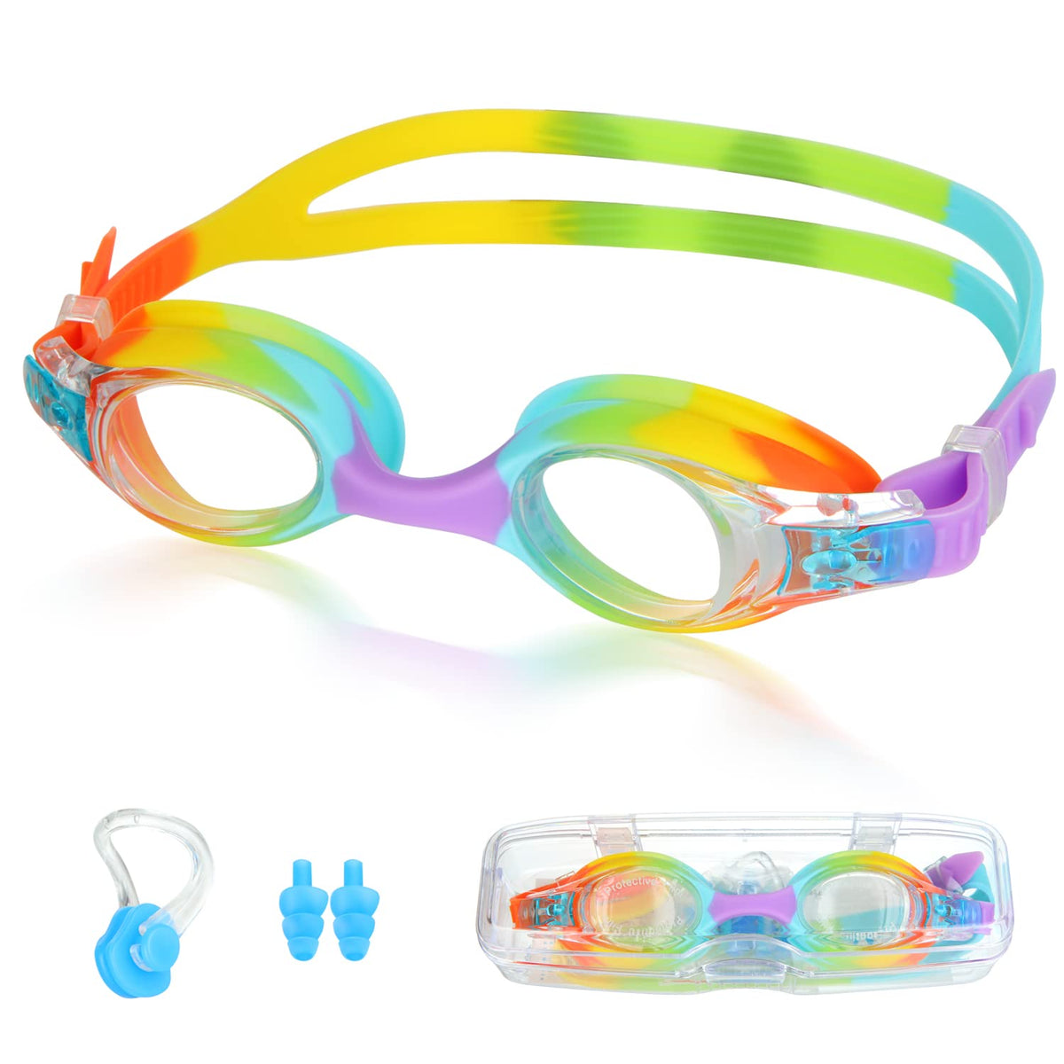 Kids Swimming Goggles, Anti-Fog UV Resist Leak Proof Swimming Goggles for Kids Boys Girls, Childrens Swimming Goggles Comfortable Food Grade Silicone (Age 3-14)