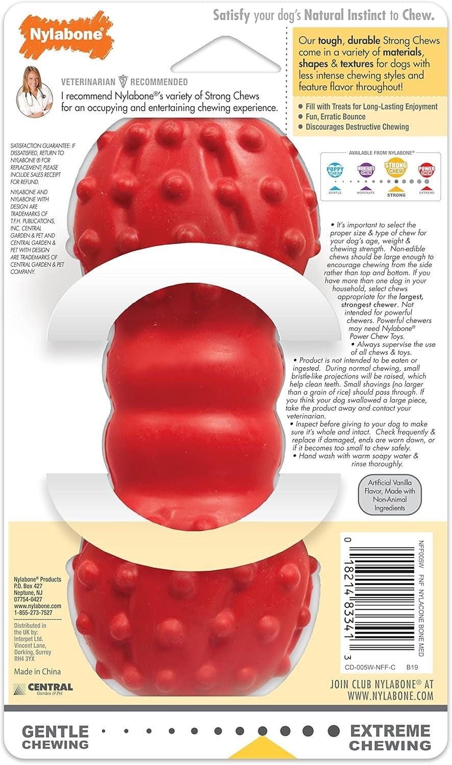 Nylabone Dog Chew Toy - Dental & Treat Dispensing Fun