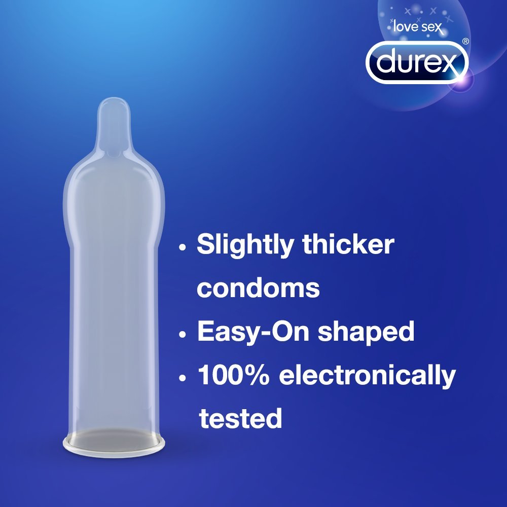 Durex Extra Safe Condoms 4 x 30 Pack - Thicker & Lubricated, Natural Rubber Latex