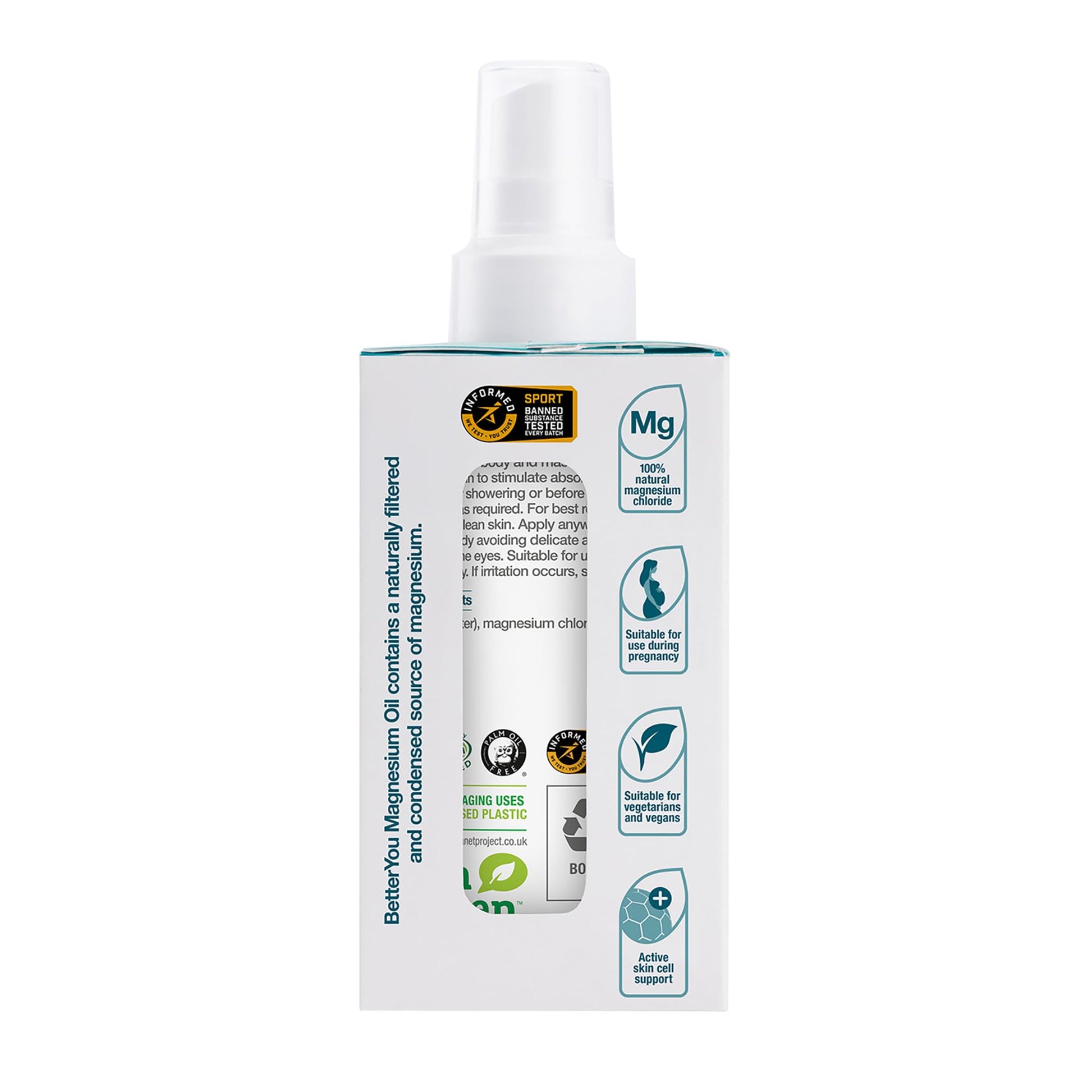 BetterYou Magnesium Oil Body Spray 100ml - High Strength Natural Magnesium Supplement