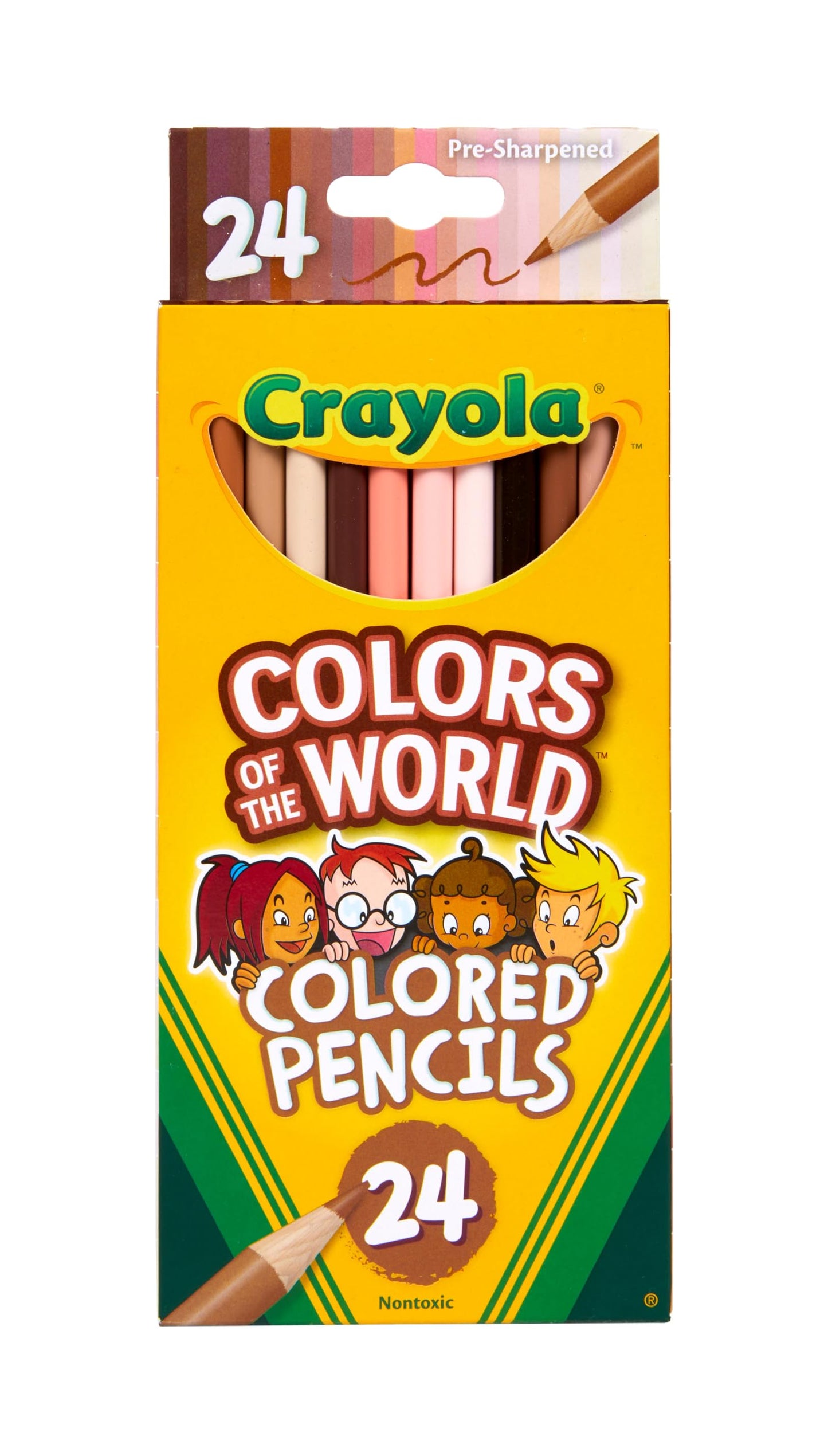 Crayola Colours of the World Colouring Pencils - 24 Pack - Skin Tones Edition