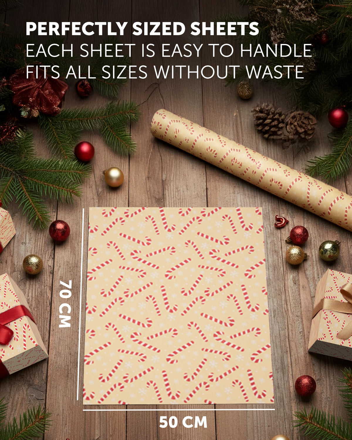 Kraft & Co Christmas Wrapping Paper 12 Sheets with Tags & Twine