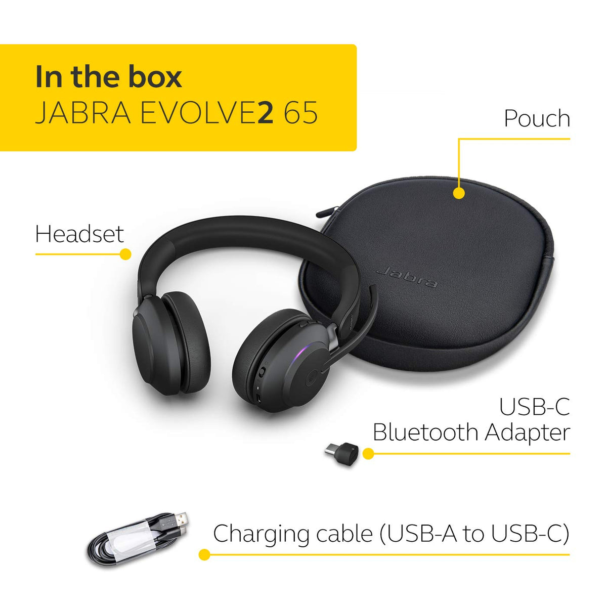 Jabra Evolve2 65 Wireless Noise Cancelling Headset – Black