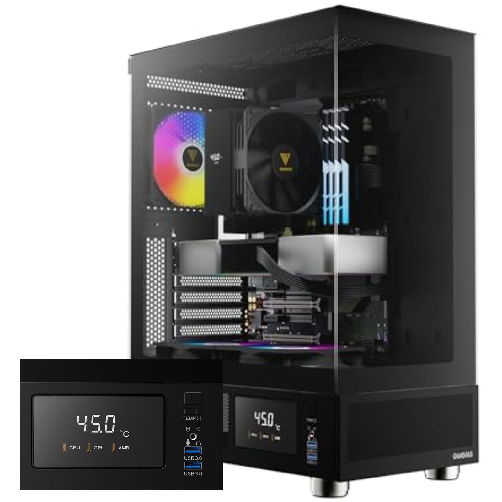 GAMDIAS Atlas E1 ATX Mid-Tower Gaming Case 3 x 120mm ARGB Fans