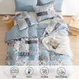 Ultra Soft Queen Duvet Cover Set 90x90 Blue Paisley Boho, Reversible Farmhouse Pattern