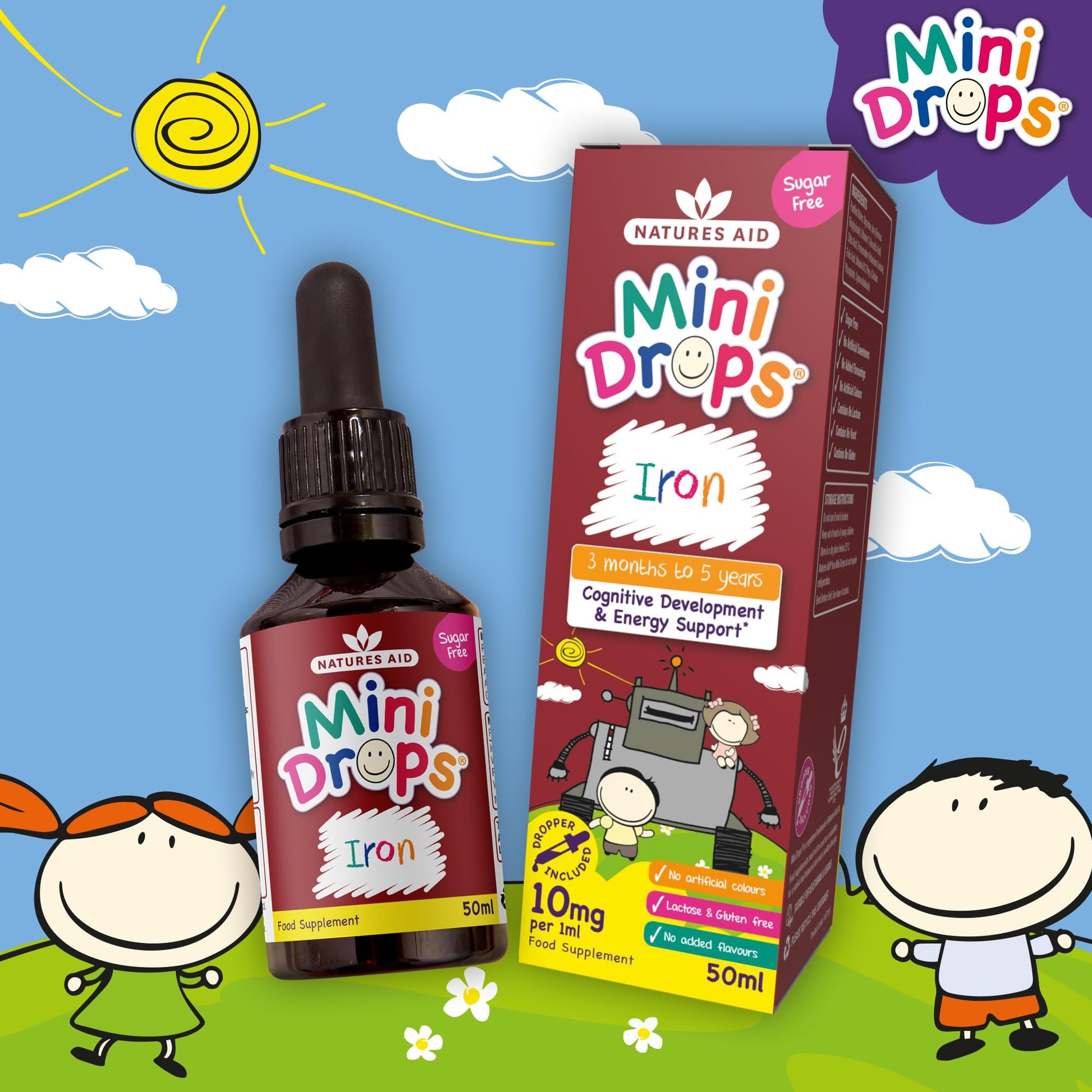 Natures Aid Mini Drops Iron Supplement for Kids 50ml