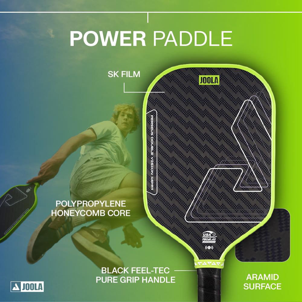 JOOLA Perseus Double Vision 16mm Pickleball Paddle - USAP Approved