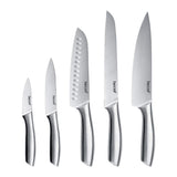 hecef Premium Kitchen Knife Set of 5 - Chef, Bread, Santoku & Paring Knifes