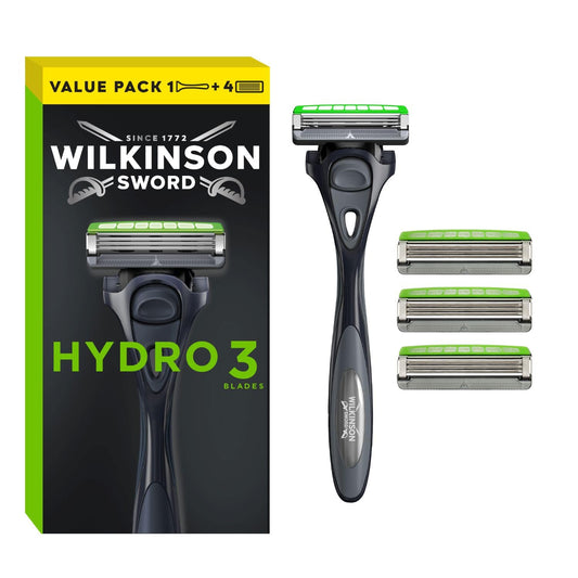 Wilkinson Sword Hydro 3 Razor For Men - Handle + 5 Blades