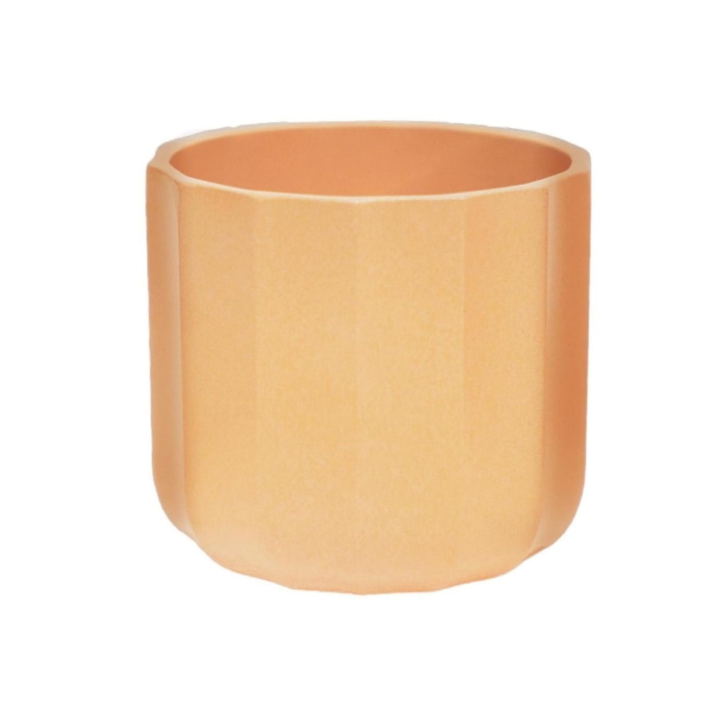 Geo Apricot Ceramic Indoor Planter 12cm, Waterproof, Sturdy & Durable - Stylish Decorative Round Indoor Ceramic Flower Houseplant Pot