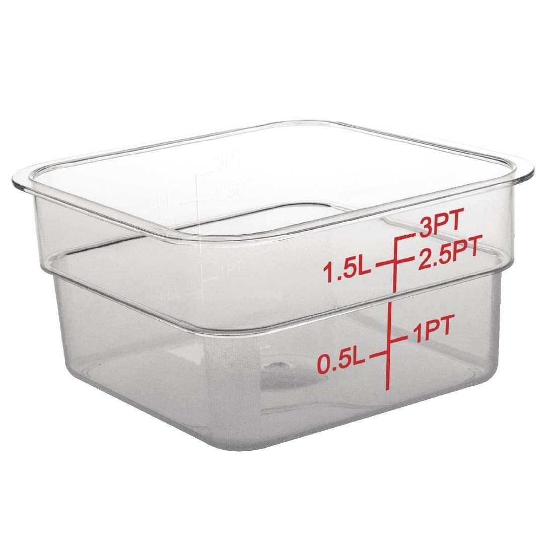 Hygiplas CF020 Polycarbonate Square Measuring Container 1.5 Ltr