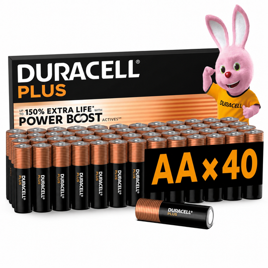 Duracell Plus AA Alkaline Batteries 36 Pack - 150% Extra Life, Power Boost