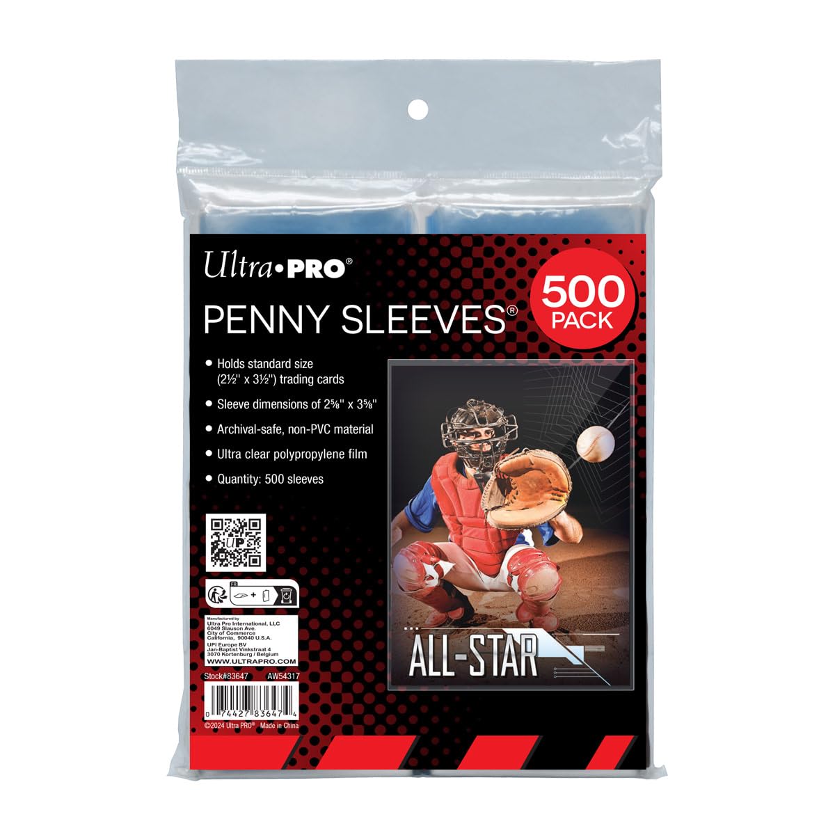 Ultra Pro 500 Premium Soft Penny Card Sleeves Clear Trading Card Protection
