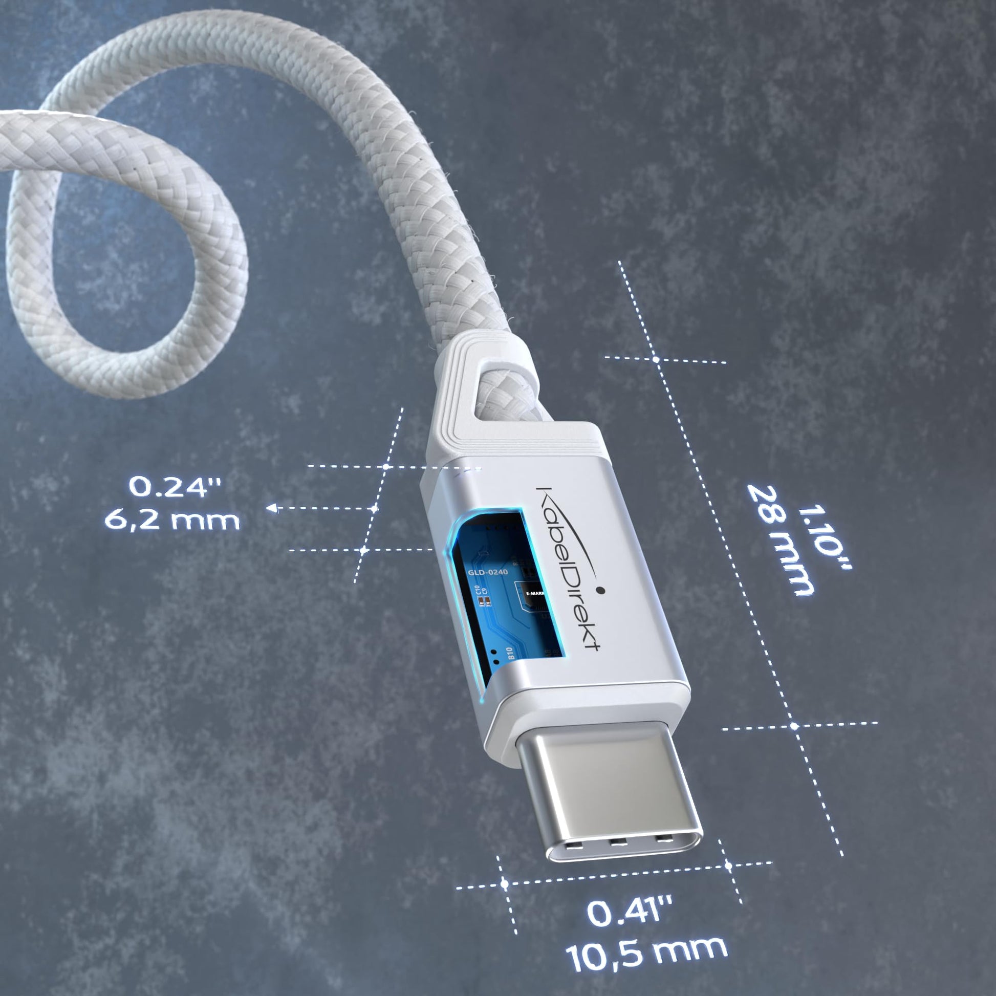 KabelDirekt USB-C Cable 2x2m Fast Charging 60W Nylon Braided