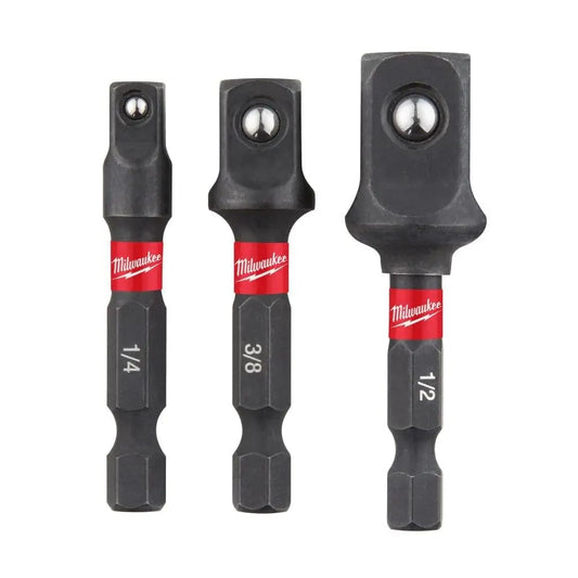 Milwaukee Shockwave Impact Socket Adaptor 3pc Set