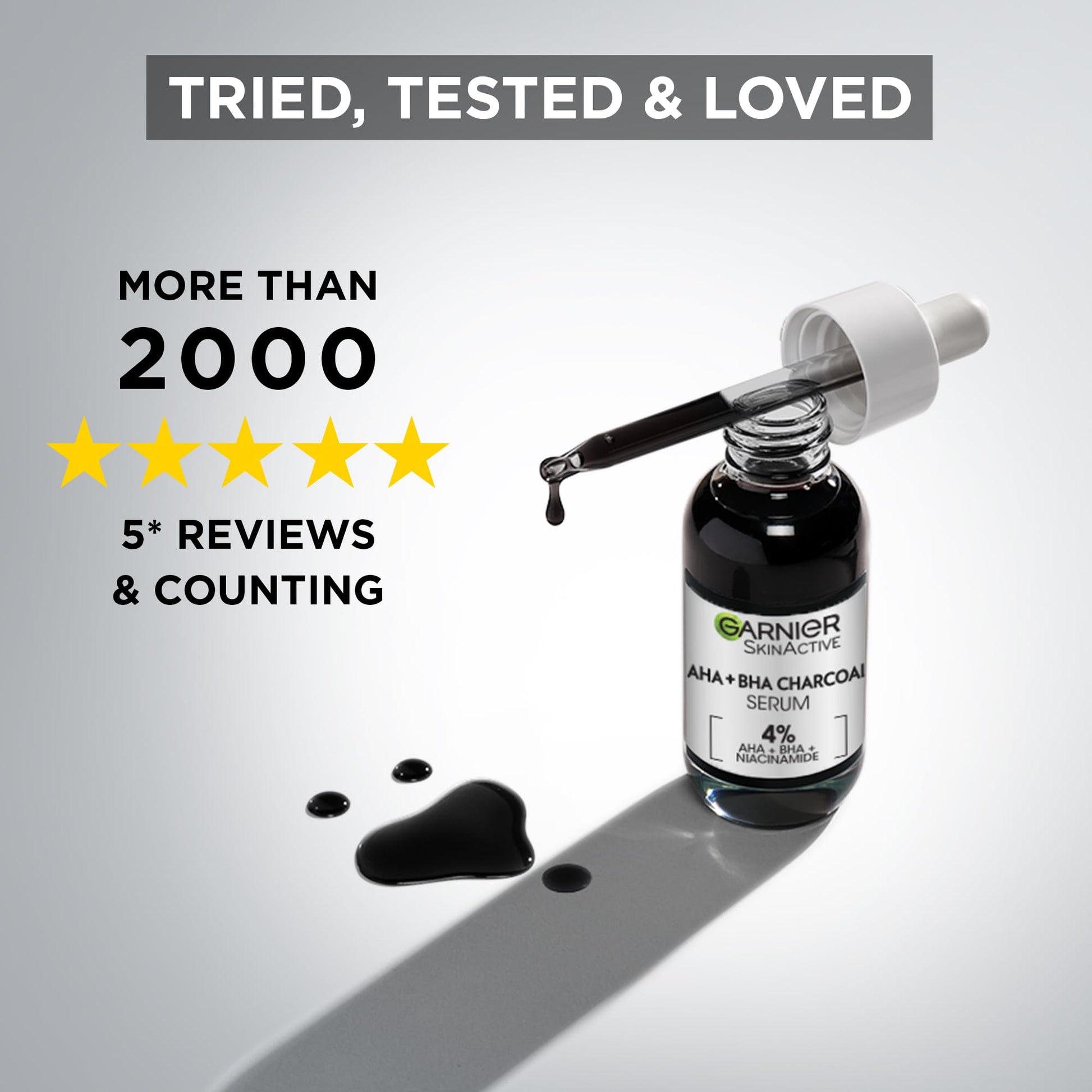 Garnier SkinActive 4% AHA BHA Niacinamide Charcoal Serum 30ml