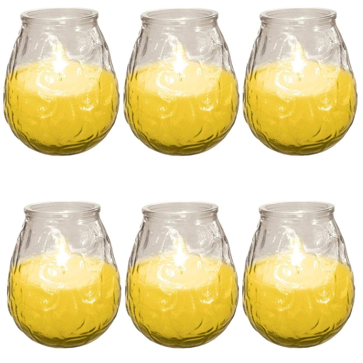 Price's Candles Citronella Glo-Lite Glass Candle Jar 6x Pack, Long Burning Garden Candle