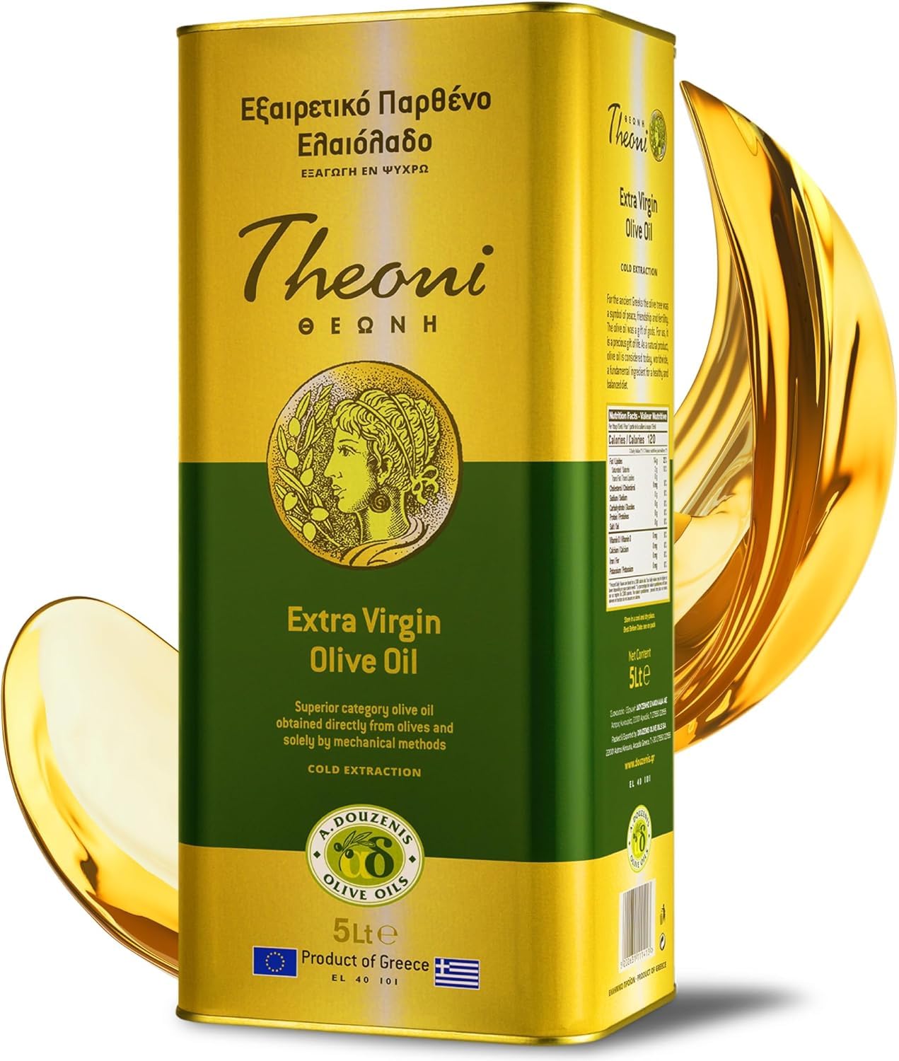 Theoni Extra Virgin Olive Oil Cold Pressed Greek 5 Litre