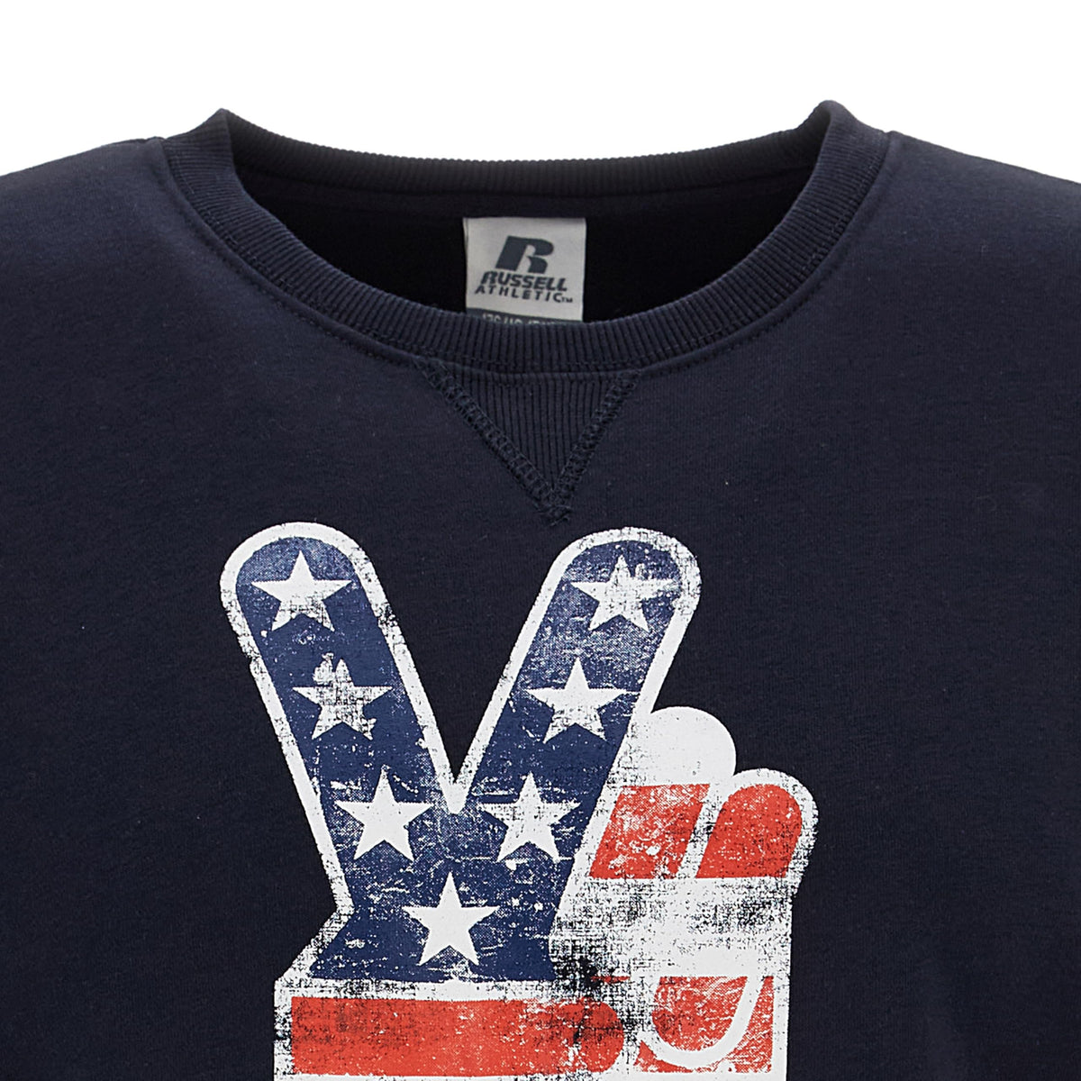Russell Athletic Kids Hooded Sweatshirt Marine Crew Neck