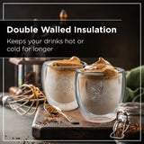 Premium Mulled Wine Glasses 220ml Set of 4, Double Walled Snowflake Design 8x8cm
